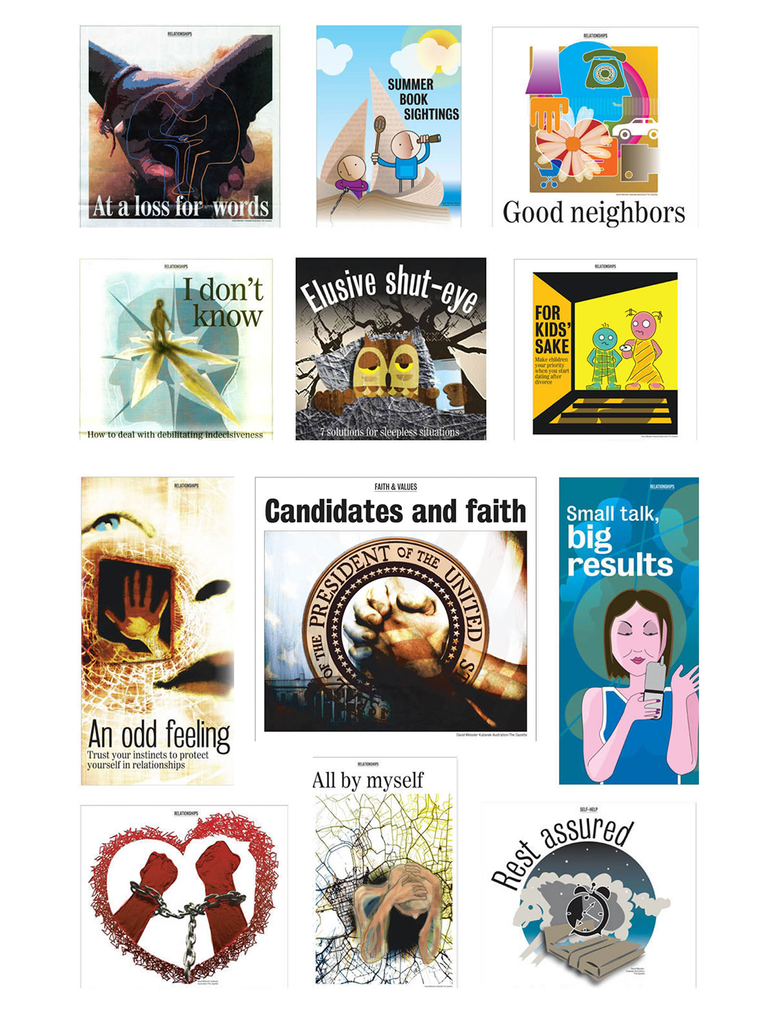 Gazette illustrations for editorials